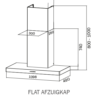 Falcon afzuigkap Flat 90