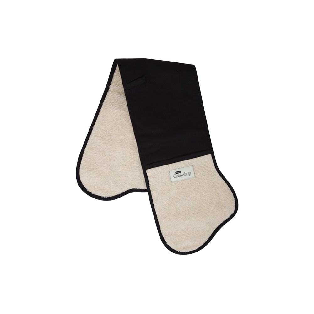AGA dubbele oven handschoenen - Crème en zwart (W2059BLK)
