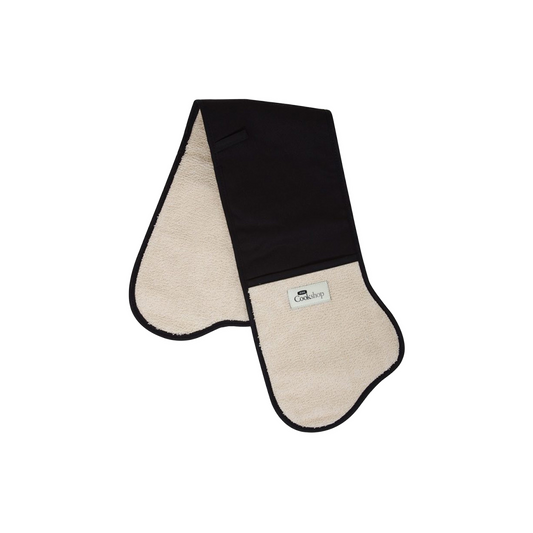 AGA dubbele oven handschoenen - Crème en zwart (W2059BLK)