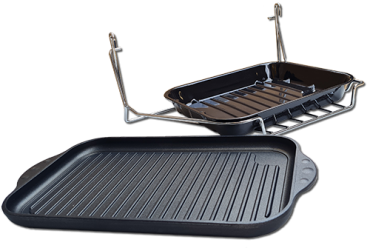 Falcon Handyrack en Meat Tin + Falcon Inductie grillplaat Combi